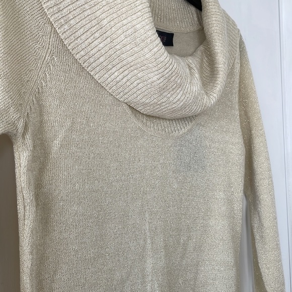 Energie Juniors' Metallic Cowl-Neck Long Sweater, Gold, Small - Picture 3 of 5